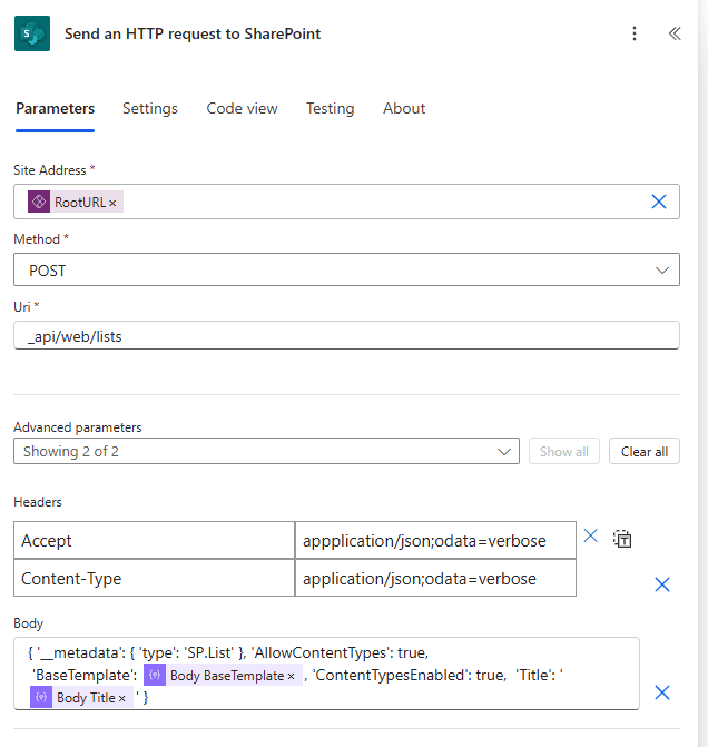 PA Workflow Create Lists From Collection Send HTTP Request